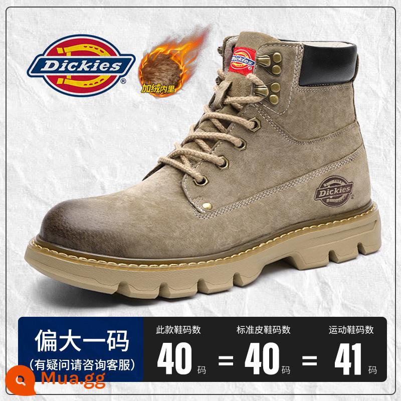 Giày Bốt Dickies Martin Nam Mùa Đông Plus Nhung Cao Ống Mới Phong Cách Anh Quốc Ấm Áp Giày Nam Retro Dụng Cụ Giày - 89 lạc đà [cộng với nhung]