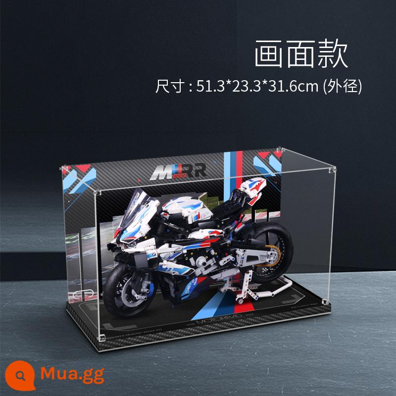 Thích hợp cho hộp trưng bày đầu máy xe lửa Lego 42130BMW M 1000 RR mô hình khối xây dựng phủ bụi acrylic - Mô hình lắp ráp màn hình hạt pha lê B