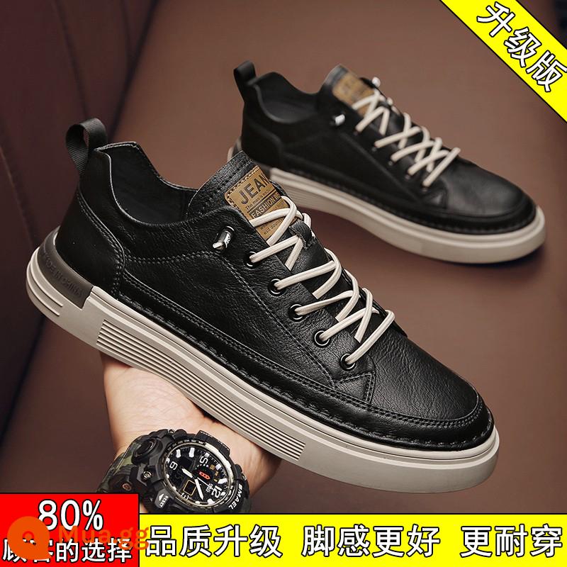 Giày Nam 2022 Mới Mùa Đông Plus Nhung Ấm Áp Giày Sneaker Nam Phong Cách Hàn Quốc Hợp Thời Trang Giày Da Nam - Đen (phiên bản nâng cấp)