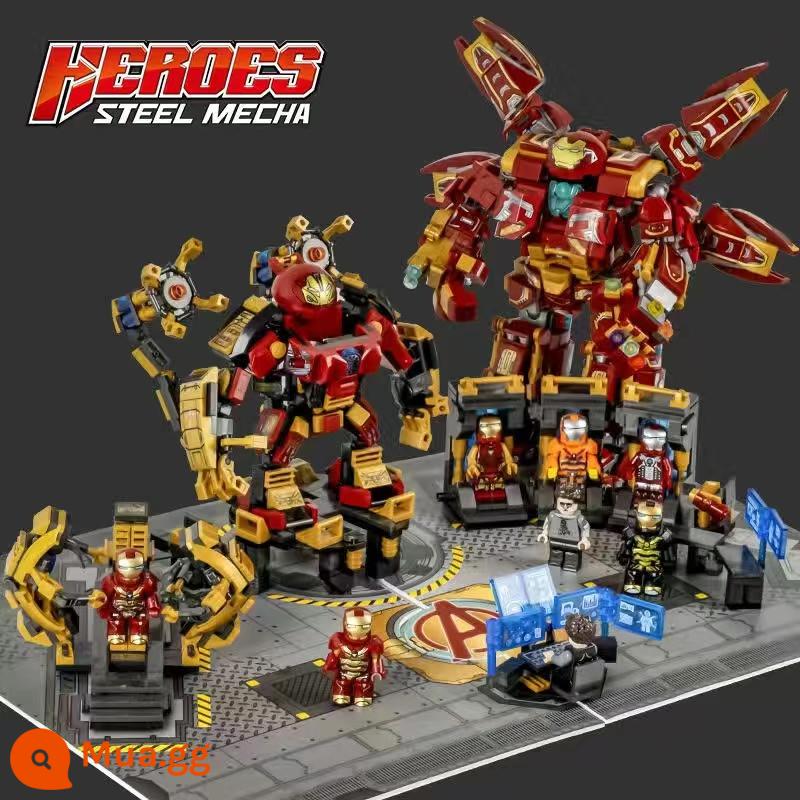 Trung Quốc Khối Xây Dựng Người Sắt Chống Hulk Mech Robot Giáp Bé Trai Trẻ Em Xếp Hình Đồ Chơi Lắp Ráp Quà Tặng - MK85 Bảo vệ Phòng thí nghiệm Thép [1652 chiếc]