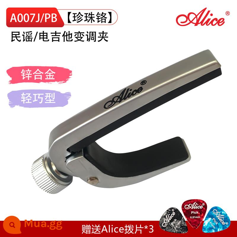 Alice Alice A007V Cổ Điển Dân Gian Điện Acoustic Capo Độ Bền Kim Loại Có Thể Điều Chỉnh Chuyển Chuyển Capo - A007J/PC (trắng bạc)