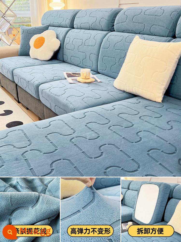 Vỏ sofa đa năng, trọn gói, không cần đo, một bộ sofa chống trượt đa năng, vỏ đệm sofa, ga trải sofa co giãn - Yuyao-Xanh đậm