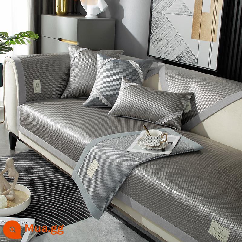 Mùa Hè Băng Lụa Sofa Đệm Chống Trơn Trượt Ngồi Đệm Giặt Bốn Mùa Đa Năng Thảm Mát Thảm Mây Bọc Ghế Sofa băng Thảm - Cạnh Thẳng - Rượu Sâm Banh