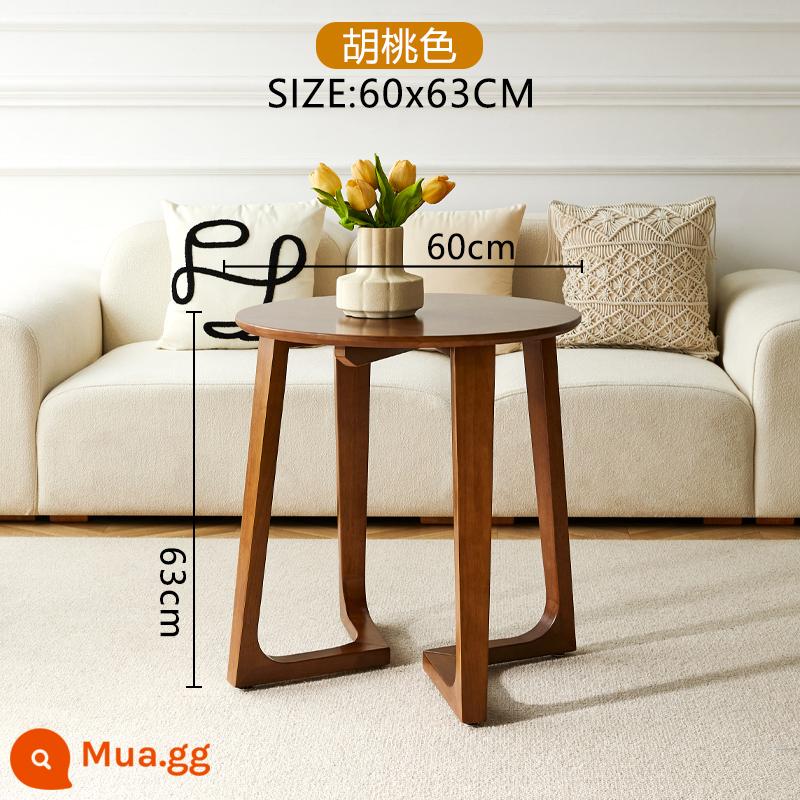 Tất cả bàn cà phê tròn bằng gỗ nguyên khối căn hộ nhỏ sofa phòng khách bên thương lượng một vài sự kết hợp bàn trà hộ gia đình ins log Nhật Bản - Màu óc chó - rộng 60 cao 63