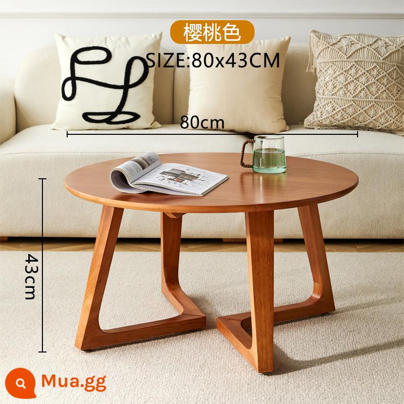 Tất cả bàn cà phê tròn bằng gỗ nguyên khối căn hộ nhỏ sofa phòng khách bên thương lượng một vài sự kết hợp bàn trà hộ gia đình ins log Nhật Bản - Màu anh đào - rộng 80 cao 43