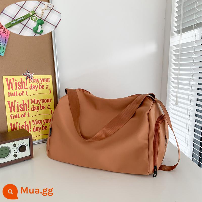 Túi du lịch Tide Thương hiệu Túi Messenger Túi Messenger Lớn -Thể thao Giải trí Thể thao Backpack nữ sinh viên tối giản Nhật Bản Bag Bag Men - Màu nâu [Mặt dây chuyền cá sấu hình học]