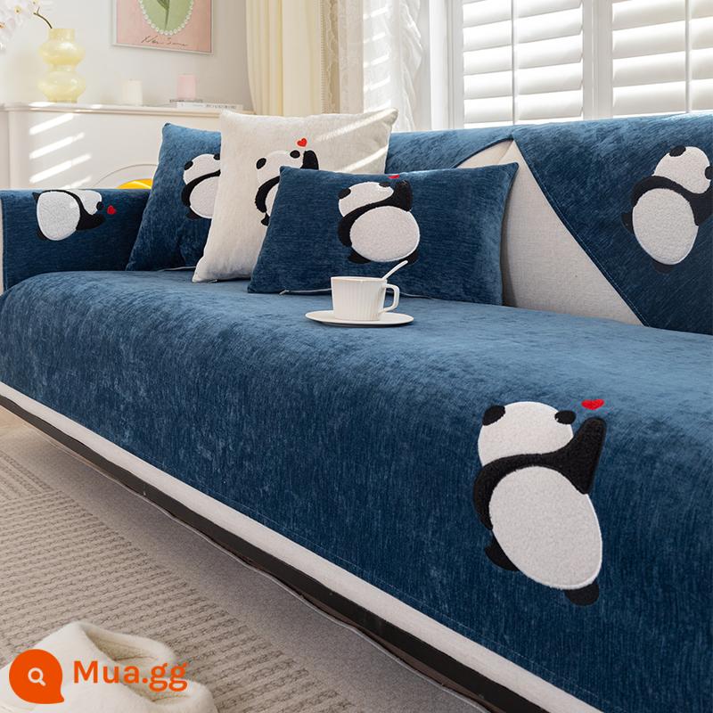 Đệm sofa tuyết bốn mùa - Panda Dundun-Xanh đậm xl