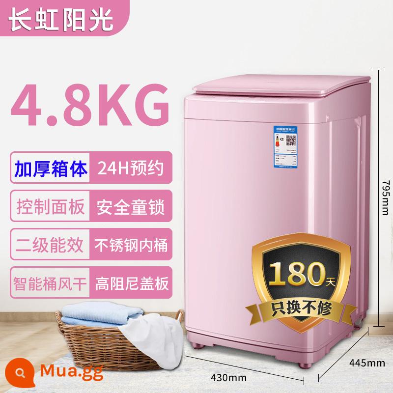 Rongshida máy giặt đồ lót mini hoàn toàn tự động giặt tất trẻ em tạo tác khử trùng ký túc xá - 4,8 kg (kháng khuẩn kép + mặt kính + vỏ dày + công suất 220W)