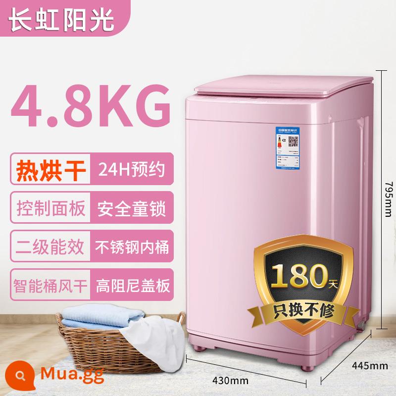 Rongshida máy giặt đồ lót mini hoàn toàn tự động giặt tất trẻ em tạo tác khử trùng ký túc xá - 4,8 kg (tích hợp giặt sấy + kháng khuẩn kép + mặt kính + công suất 220W)