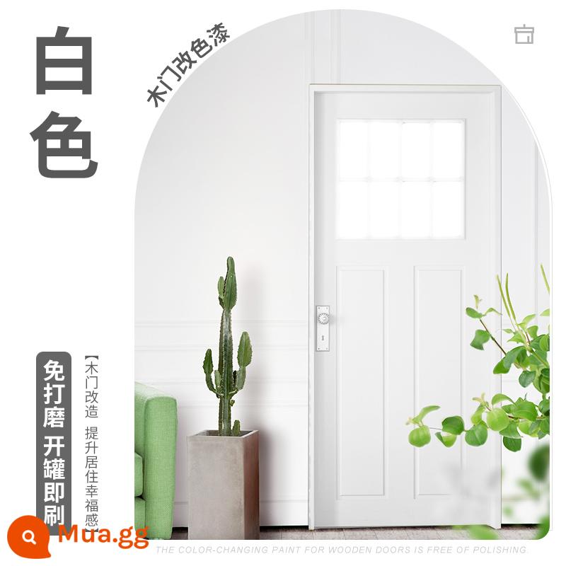 Sanqing cửa gỗ sơn nước đổi màu sơn nội thất cửa phòng ngủ cải tạo bàn chải đổi màu cửa gỗ sơn hộ gia đình tự sơn sơn gỗ - Trắng (Trong nhà/Bán mờ)