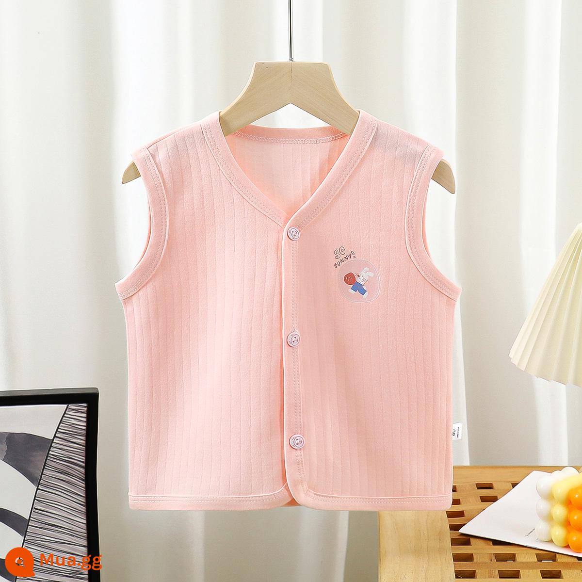 Áo khoác cotton cho bé Áo vest cotton trẻ em Áo khoác cardigan cho bé Áo vest mùa xuân và mùa thu cho bé trai và bé gái - Áo vest - hồng