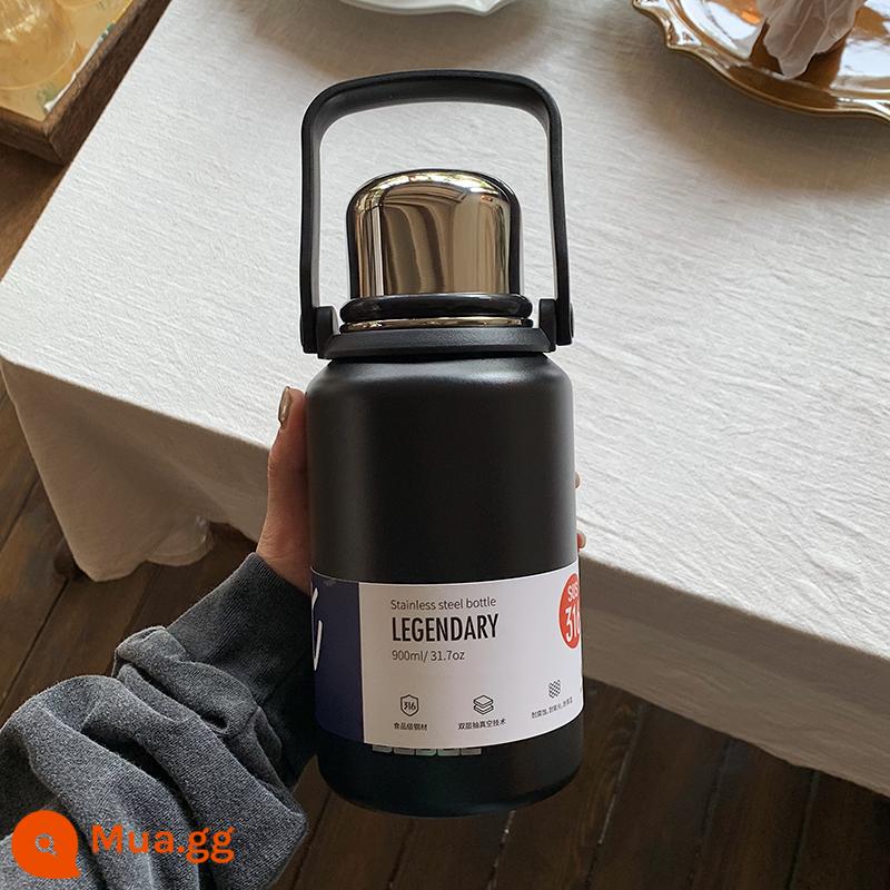 TNMKCUP Cúp cách nhiệt nhiệt TNMKCUP Cup Nước lớn - Phụ kiện hoạt hình đen 900ml hoa văn ngẫu nhiên