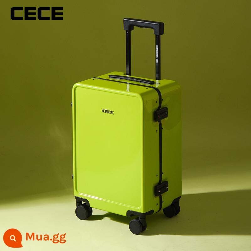 CECE2022 Vali khung nhôm cao cấp mới Vali nội trú 20 inch nữ Vali xe đẩy 24 inch nam câm - Xanh huỳnh quang/xanh hồ "màu đại diện cao cấp"