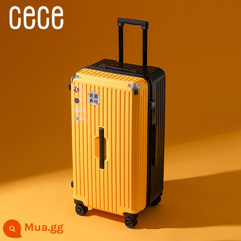 CECE công suất lớn dày vali nữ 32 inch vali kéo nam đa năng bánh xe đẩy trường hợp ký gửi 30 inch - đen cộng với màu vàng