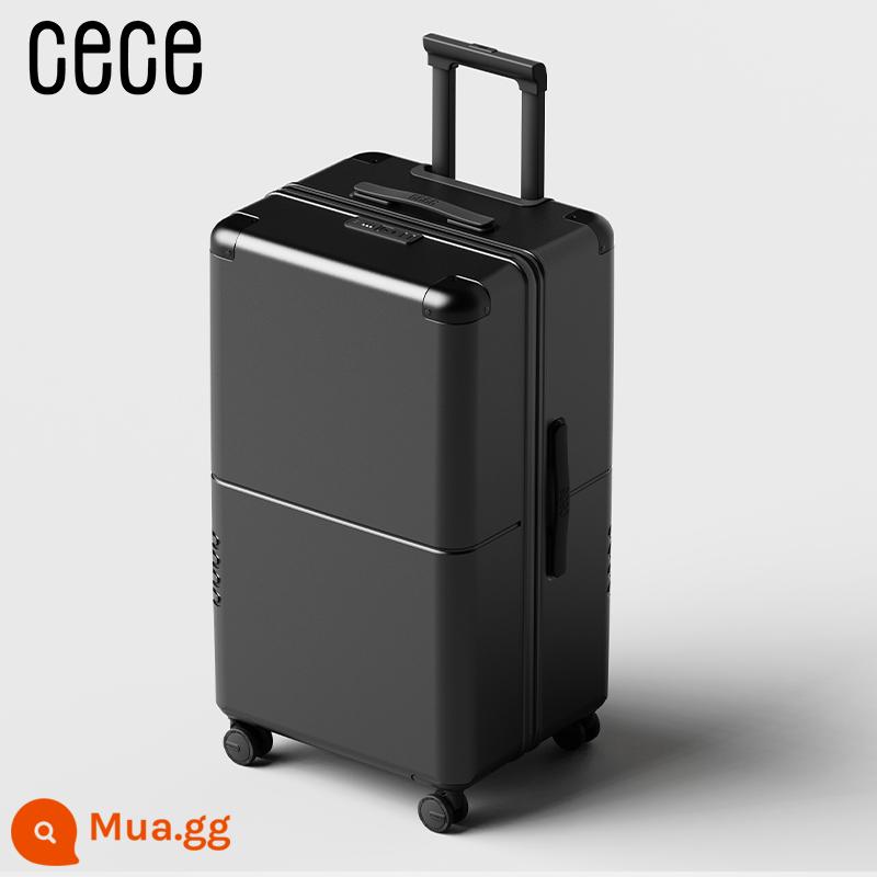 CECE dung tích cực lớn chịu mài mòn vali dày chắc chắn vali nữ vali dây kéo YKK vali nam xe đẩy 28 - Màu đen huyền bí [Dây kéo chống cháy nổ hai lớp YKK + Bánh xe im lặng hinomoto Nhật Bản + Tấm dày PC]