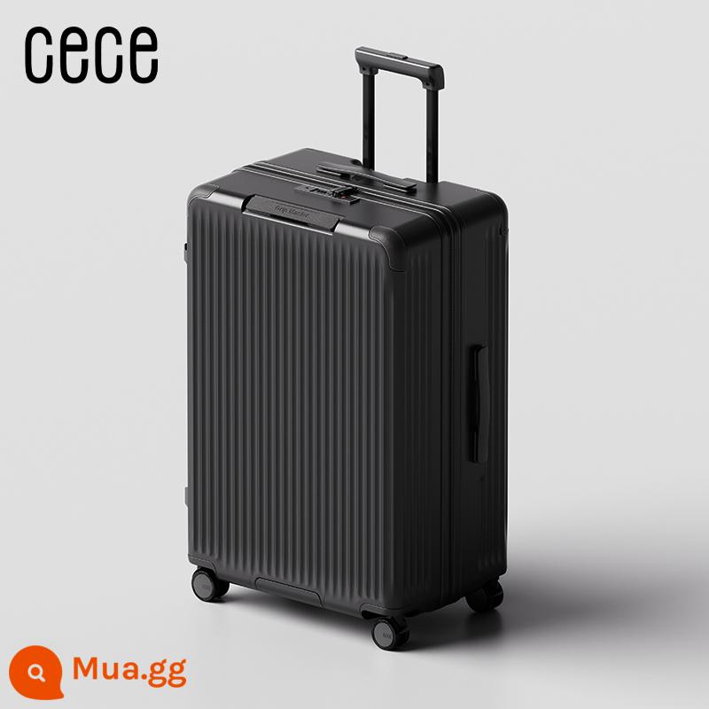 CECE mở rộng dung tích lớn vali nữ xe đẩy lên máy bay du lịch mật khẩu hộp YKK chống cháy nổ dây kéo đa năng bánh xe - Màu đen cổ điển