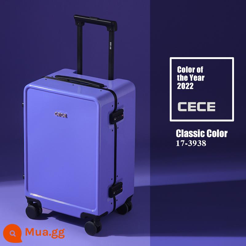 CECE2022 Vali khung nhôm cao cấp mới Vali nội trú 20 inch nữ Vali xe đẩy 24 inch nam câm - Giỏ hoa dừa cạn "2022màu đại diện của Pantong"