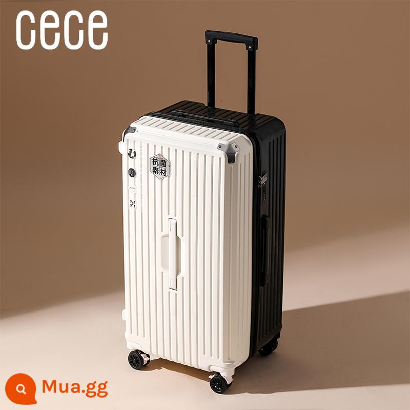 CECE công suất lớn dày vali nữ 32 inch vali kéo nam đa năng bánh xe đẩy trường hợp ký gửi 30 inch - đen và trắng