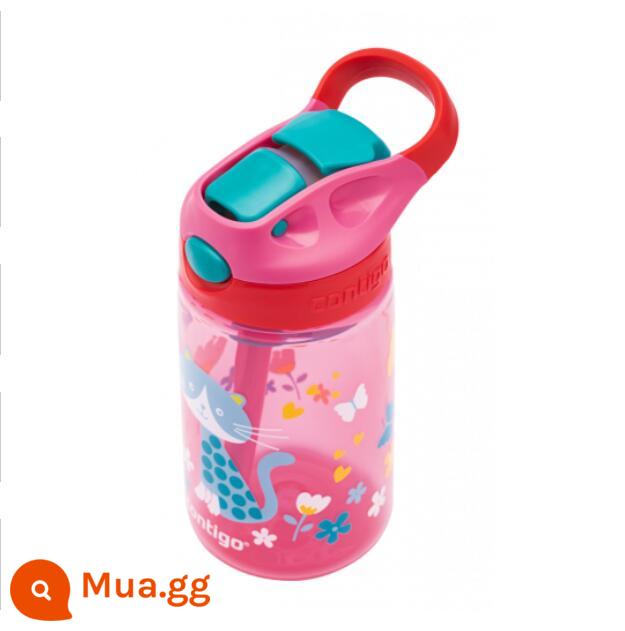 [Trực tiếp] Contigo Cốc nước trẻ em tự hàn kín nhiều màu 420 ml ống hút cốc uống trực tiếp - Cốc Sippy anh đào và mèo