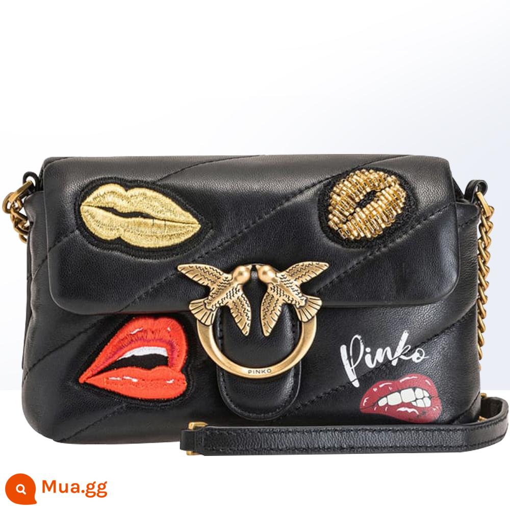 [Trực tiếp] PINKO Ms. Swallow Bag Túi đeo vai Messenger Bag Bird Bag 1G2060Y7X5 Túi da cừu - 1G2060Y7X5Z99Q màu đen