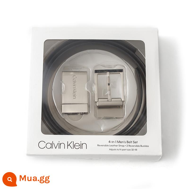 [Tự vận hành] Hộp quà Calvin Klein Thắt lưng nam công sở CK hai đầu quà tặng thắt lưng cao cấp thắt lưng thủy triều - 20008 màu đen