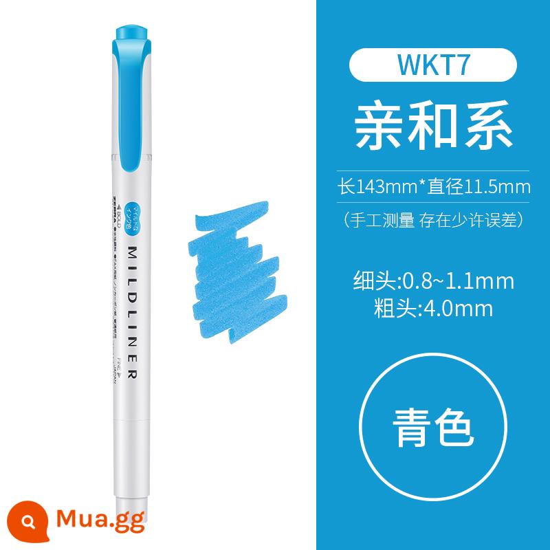 [Tự vận hành] Nhật Bản Bút ngựa vằn ZEBRA bút màu huỳnh quang WKT7 bút đánh dấu hai đầu màu sáng dành cho học sinh sử dụng văn phòng phẩm tài khoản tay để ghi chú các nét màu tô sáng chính - Chuỗi mối quan hệ-Cyan MCYA