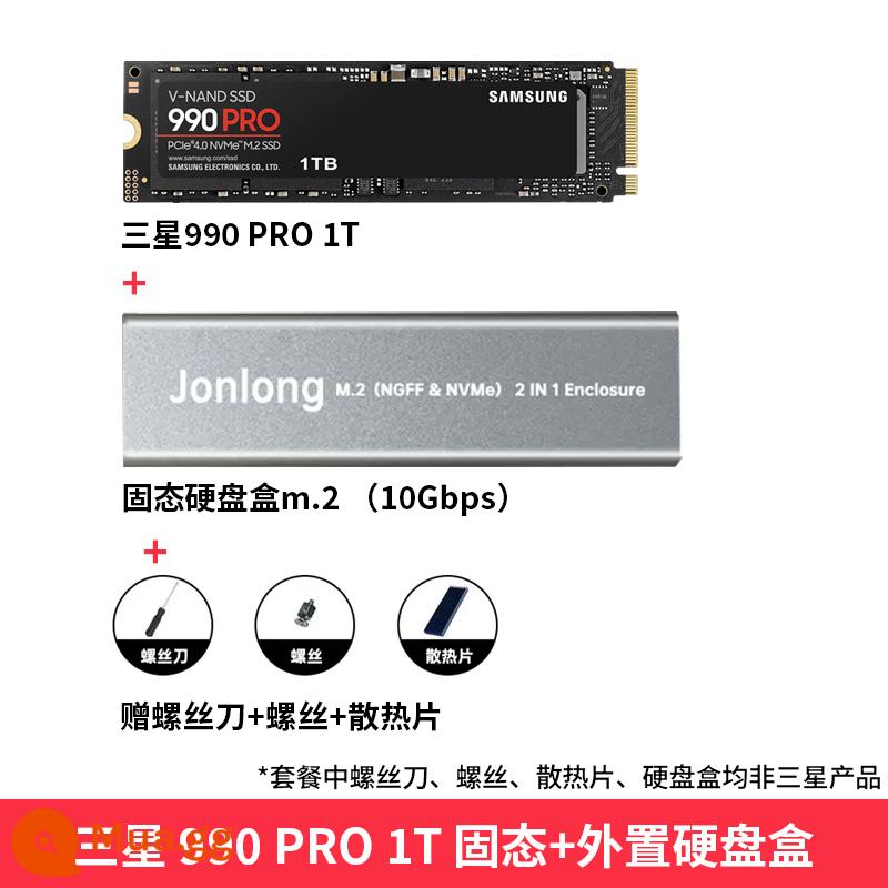 [Tự vận hành] Máy tính xách tay Samsung 980PRO 1TB 990 máy tính để bàn PS5 ổ cứng thể rắn M2 trạng thái rắn 2TSSD - Hộp ổ cứng Samsung 990PRO 1t+