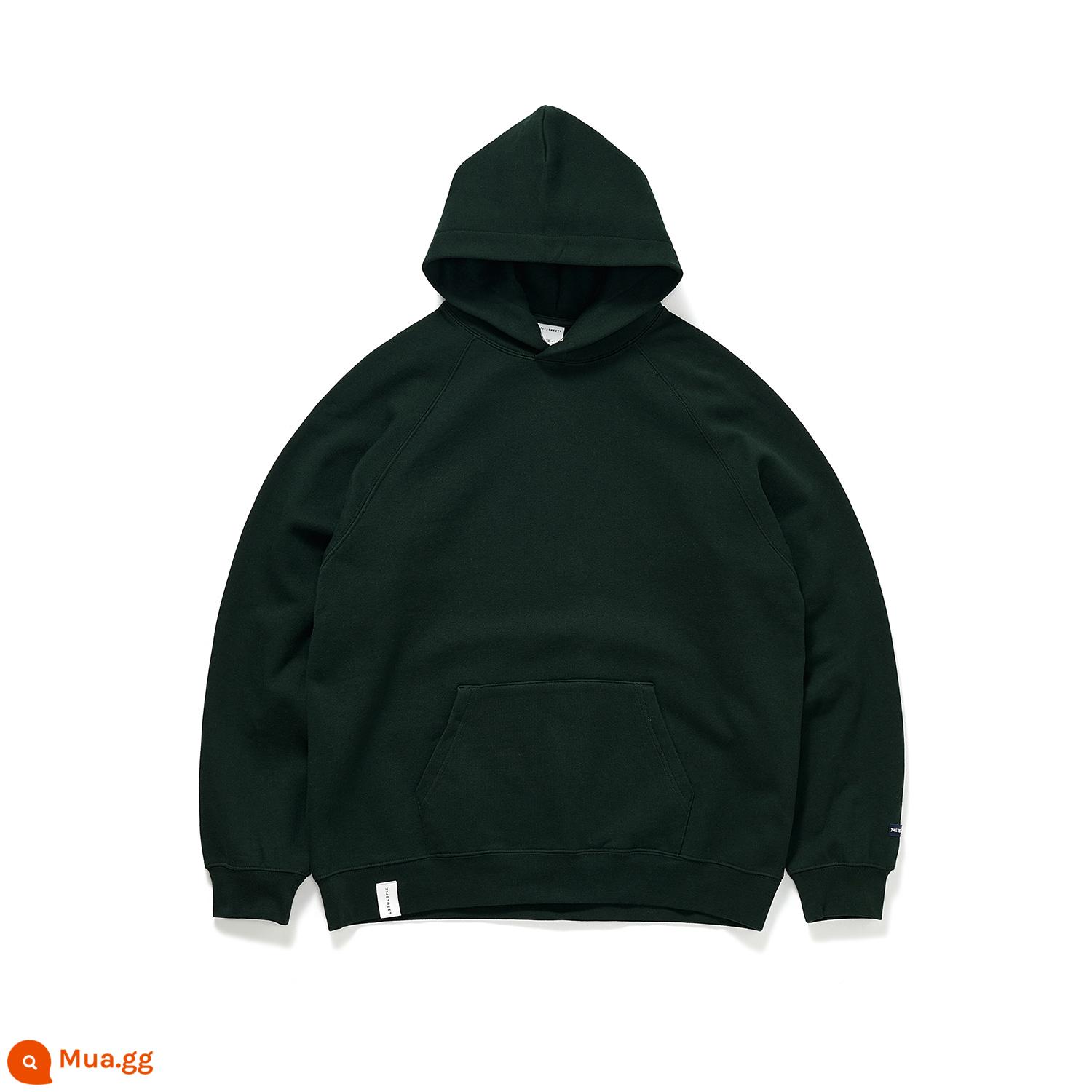 714street Cặp Đôi Nhung Áo Nam Thu Đông Áo Khoác Nặng Retro Áo hoodie hợp thời trang phong cách Mỹ có mũ trùm đầu - Màu xanh lá cây đậm