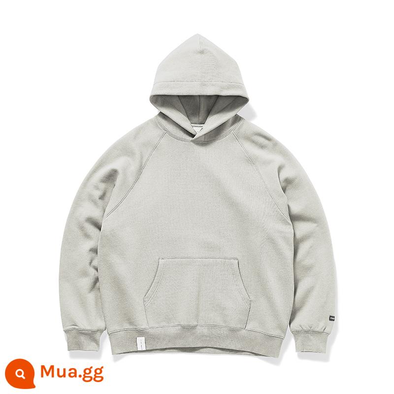 714street Cặp Đôi Nhung Áo Nam Thu Đông Áo Khoác Nặng Retro Áo hoodie hợp thời trang phong cách Mỹ có mũ trùm đầu - Bột yến mạch màu xám