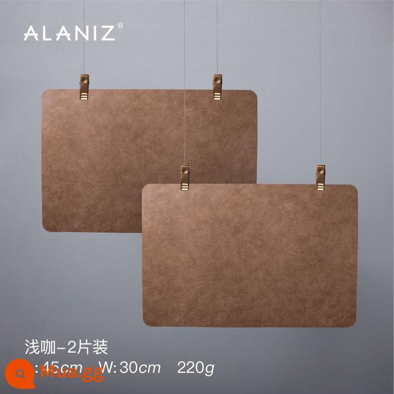 alaniz placemat không thấm nước và dầu chống tấm ăn gia đình mat chống bỏng thực phẩm phương tây mat bát mat rau mat cách nhiệt mat table mat - Thảm chùi chân hai mặt họa tiết da-Cà phê nhẹ (2 miếng)