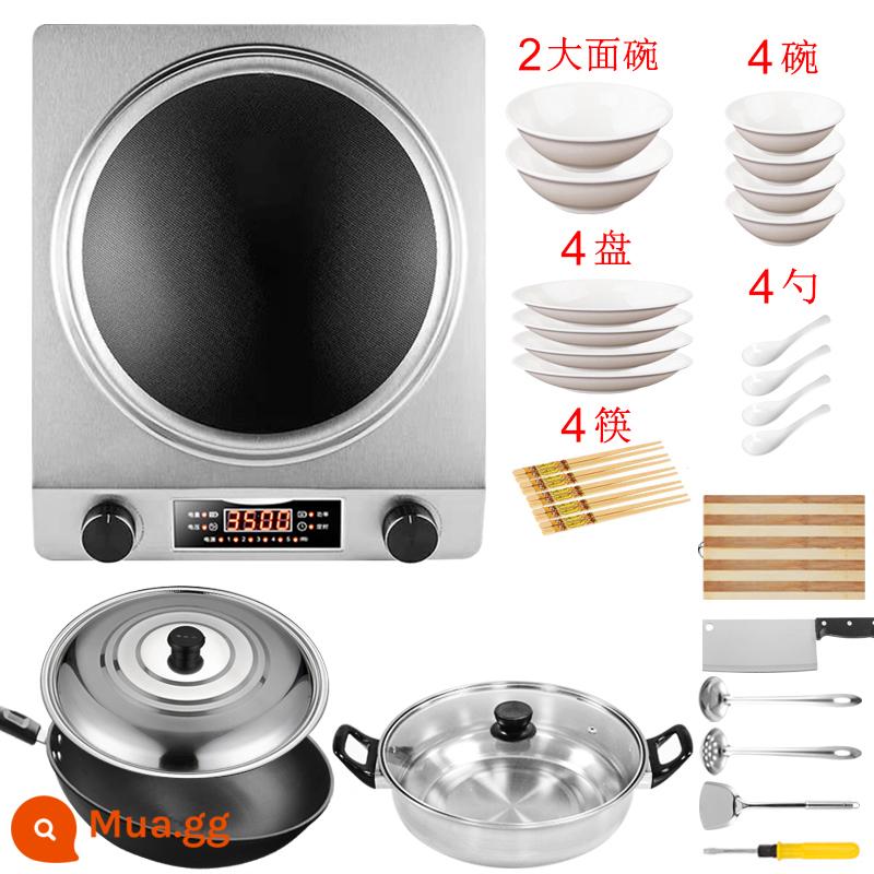 Nắm cồn cảm ứng khoang bán cầu 3500W Nhà thông minh Pot Smart Pot Tích hợp đa chức năng Lò lõm công suất cao - Bộ nồi sắt tinh luyện 3500W 7