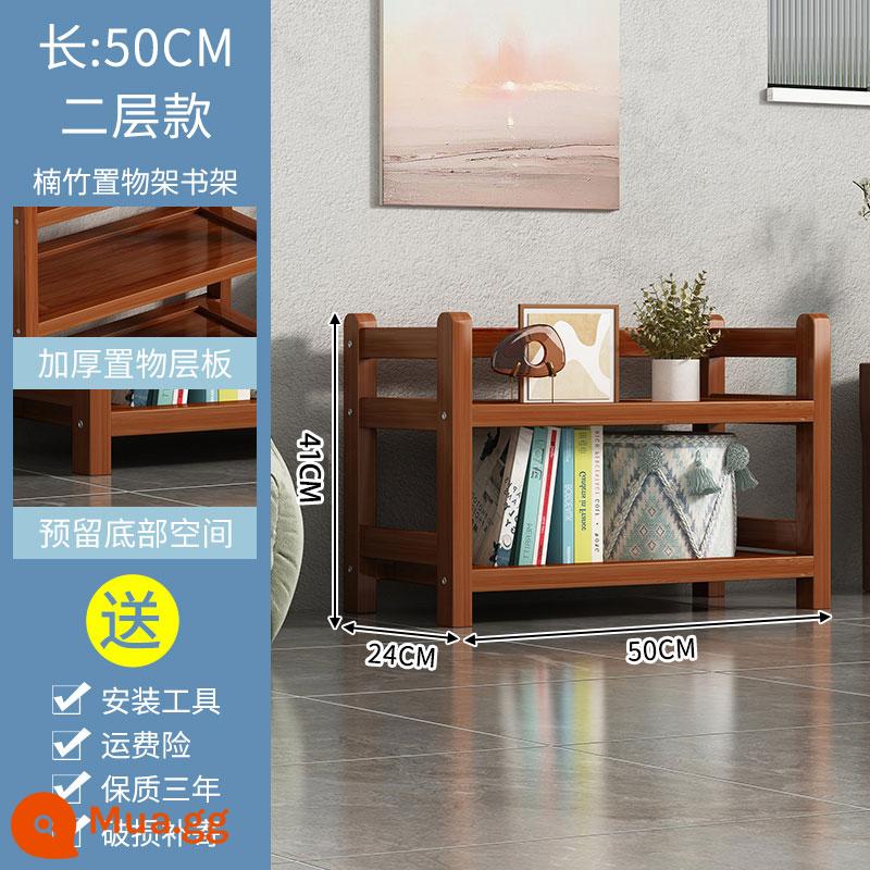 Kệ Sách Giá Tầng-Đứng Nhiều Lớp Đơn Giản Bếp Có Giá Để Đồ Nhà Phòng Khách Phòng Tắm Bột Phòng Kệ Đa Năng - Màu nâu mới 2 lớp 50CM [loại tấm]