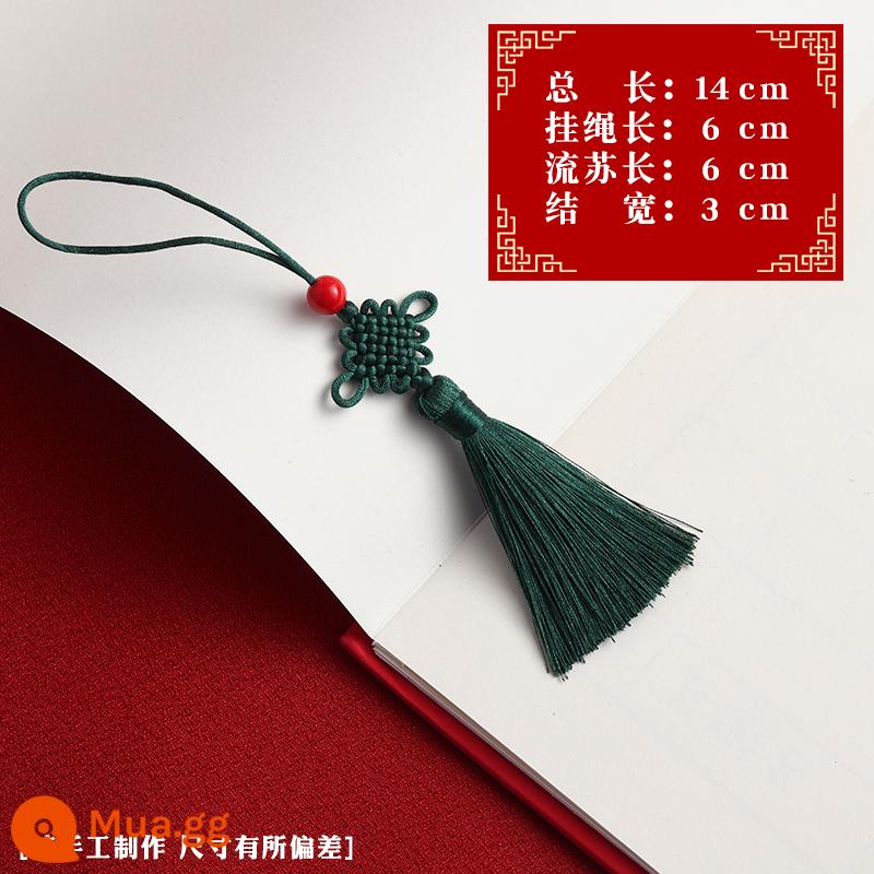 Nhỏ Trung Quốc Thắt Nút Tua Tua Túi Hanfu Dân Tộc Cổ Treo Nhọn Hộp Quà Tặng Ngày Lễ Vật Trang Trí Trang Trí Vật Có Hoa Mặt Dây Chuyền - Xanh đậm [gói 10]