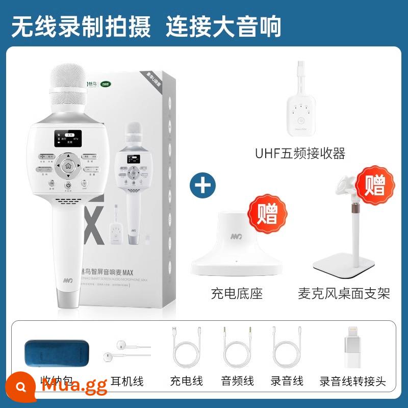 Charm chim micro âm thanh tích hợp micro PLUS bluetooth không dây quốc gia K hát live chuyên dụng ngoài trời gia đình ktv - MAX phiên bản cao cấp phân khúc chữ U + đế sạc + quà tặng sang trọng