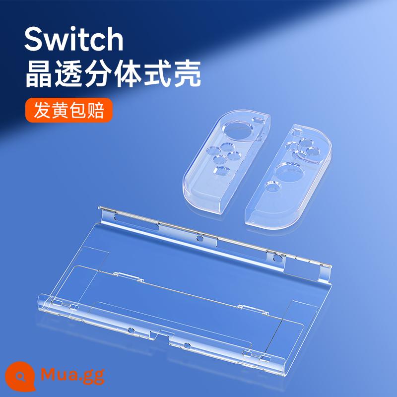 Jindu Jindu Vỏ bảo vệ Switcholed Vỏ bảo vệ trong suốt Nintendo Switch Mới ns hai mảnh PC siêu mỏng vỏ cứng Đế có thể cắm bảo vệ cổ tay bảng điều khiển trò chơi phụ kiện tay cầm di động - [Giá đặc biệt] OLED mới [Trong suốt hoàn toàn❤Tay cầm mềm] Trong suốt đến vô hình/Bao gồm màu vàng *Miễn phí nắp đậy√