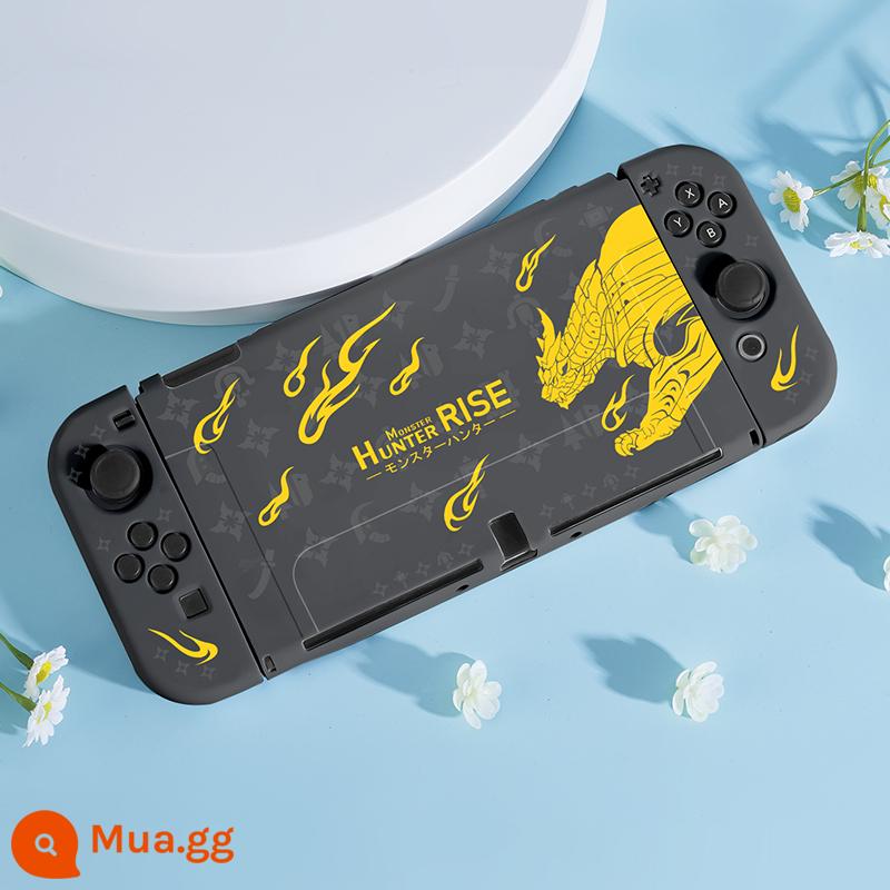 Vỏ bảo vệ Switcholed của Nintendo Công tắc đế có thể cắm được Vỏ tay cầm OLED Phụ kiện máy trò chơi OLED Phụ kiện NS pha lê trong suốt Vỏ silicon mềm Túi đựng vỏ cứng hai mảnh Bộ đầy đủ - Ốp lưng mềm silicon OLED mới ✦ Monster Hunter ✦ Phim + nắp miễn phí