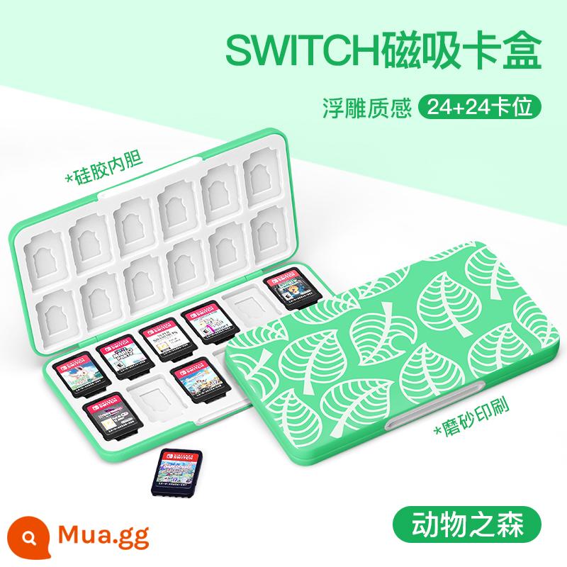 Hộp băng Nintendo Switch gói thẻ trò chơi hộp thẻ switcholed hút từ tính hộp lưu trữ NS dung lượng lớn 24 miếng Gói 12 miếng Vỏ bảo vệ di động Mario Lite Phụ kiện ngoại vi Dongsen - Bộ 24 món [Animal Crossing] đi kèm mũ hình chân mèo★kiểu nam châm