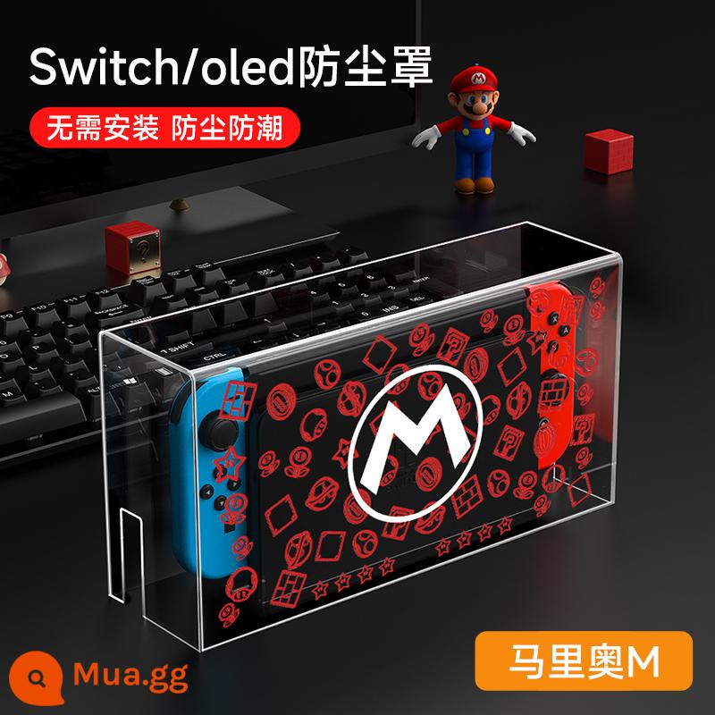 chuyển đổi bụi che nintendo switcholed máy chủ bảng điều khiển trò chơi cơ sở hộp ns vỏ màn hình oled bìa acrylic trong suốt vỏ bảo vệ hộp băng cassette phụ kiện túi lưu trữ cứng siwch chính thức - Tấm che bụi công tắc [Mario M] đi kèm với nắp đậy có số lượng giới hạn √ Bao gồm bồi thường