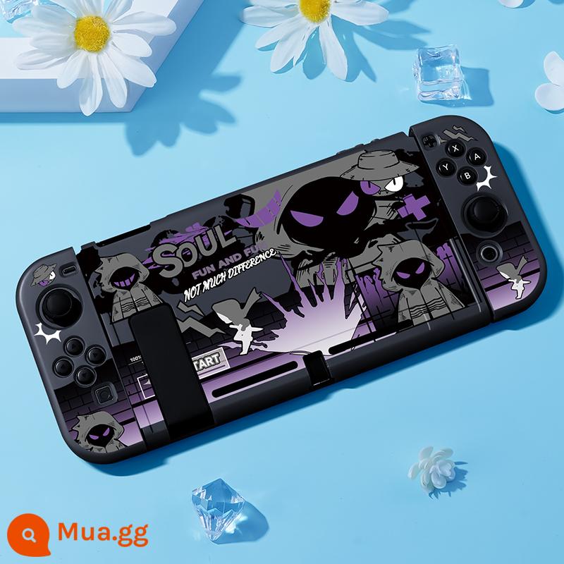 Nintendo Switch Vỏ bảo vệ NS áo khoác silicon có thể được chèn bằng vỏ dưới vỏ sò mềm mại có thể xử lý phụ kiện OLED OLED. - Vỏ mềm nâng cấp mới dành cho Switch✦Ghost✦Phim+nắp miễn phí√