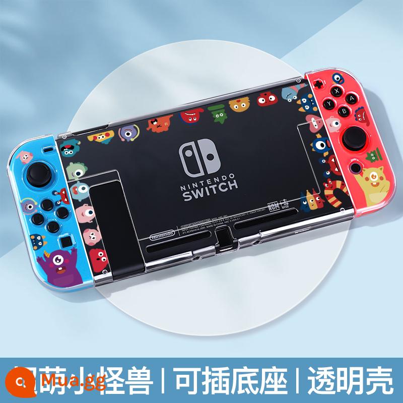 Vỏ bảo vệ Switcholed của Nintendo Công tắc đế có thể cắm được Vỏ tay cầm OLED Phụ kiện máy trò chơi OLED Phụ kiện NS pha lê trong suốt Vỏ silicon mềm Túi đựng vỏ cứng hai mảnh Bộ đầy đủ - Ốp mềm trong suốt Switch ✦ Quái vật nhỏ siêu dễ thương ✦ Tặng kèm phim + mũ