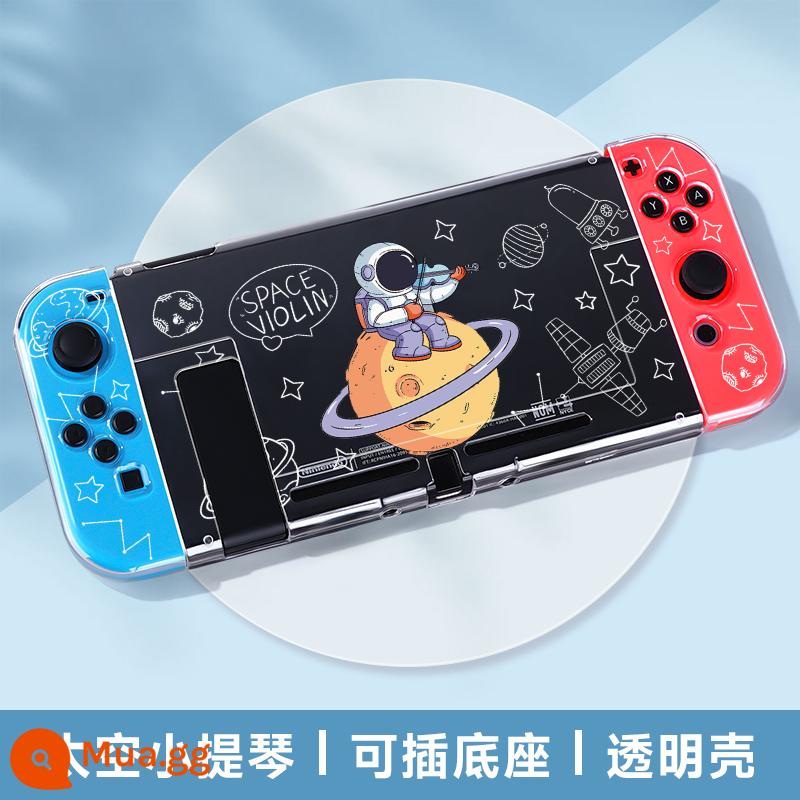 Vỏ bảo vệ Switcholed của Nintendo Công tắc đế có thể cắm được Vỏ tay cầm OLED Phụ kiện máy trò chơi OLED Phụ kiện NS pha lê trong suốt Vỏ silicon mềm Túi đựng vỏ cứng hai mảnh Bộ đầy đủ - Vỏ mềm trong suốt chuyển đổi ✦ violin không gian ✦ phim + nắp miễn phí