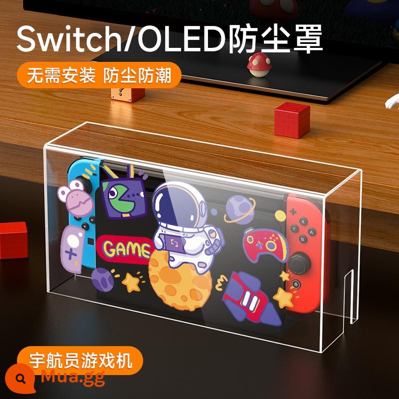 chuyển đổi bụi che nintendo switcholed máy chủ bảng điều khiển trò chơi cơ sở hộp ns vỏ màn hình oled bìa acrylic trong suốt vỏ bảo vệ hộp băng cassette phụ kiện túi lưu trữ cứng siwch chính thức - Nắp che bụi cho công tắc [Bảng điều khiển trò chơi phi hành gia] đi kèm nắp đậy có số lượng giới hạn √ Gói bảo hành màu vàng