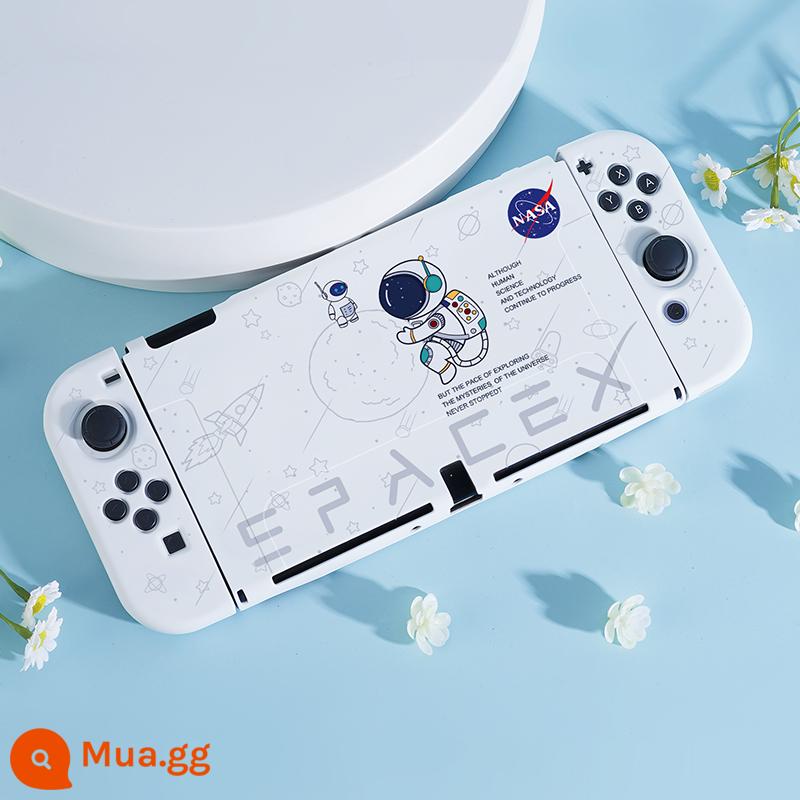 Vỏ bảo vệ Switcholed của Nintendo Công tắc đế có thể cắm được Vỏ tay cầm OLED Phụ kiện máy trò chơi OLED Phụ kiện NS pha lê trong suốt Vỏ silicon mềm Túi đựng vỏ cứng hai mảnh Bộ đầy đủ - Vỏ mềm silicon OLED mới ✦Astronaut✦Phim + nắp miễn phí