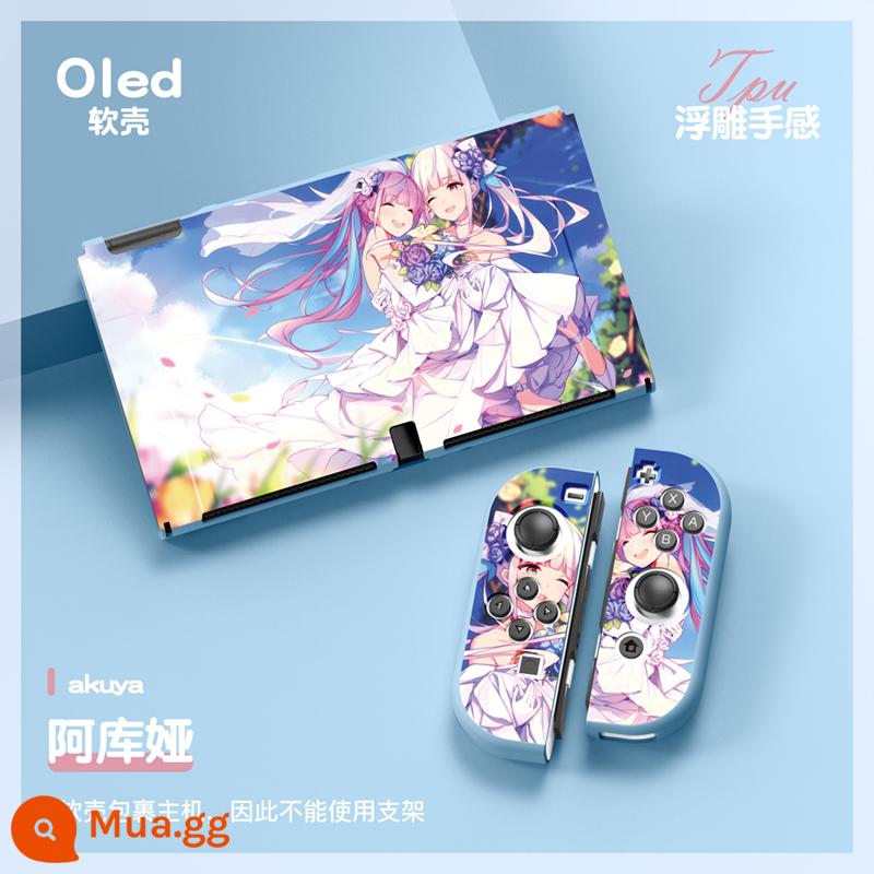 60 Công tắc tùy chọn OLED Protect Sleeve Soft Shell Silicone Anime Chủ đề NS Bộ bảo vệ bộ đặc biệt - OLED màu xám(Aqua)