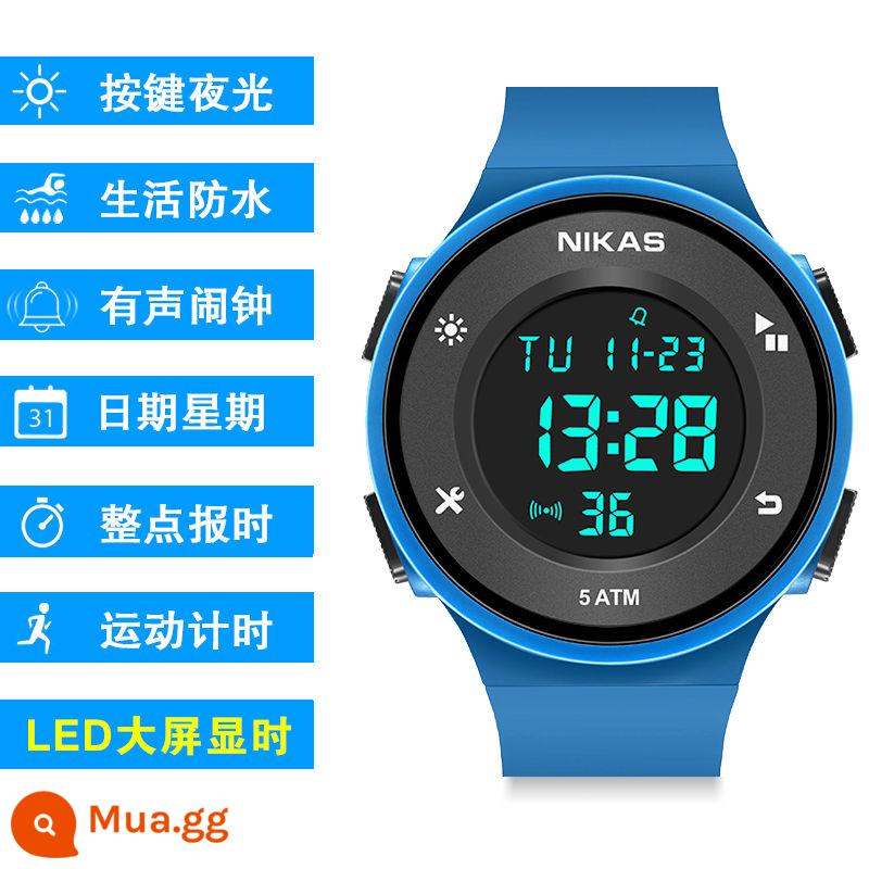 Đồng hồ nam dạ quang chống nước sinh viên đồng hồ điện tử đa chức năng thanh niên thể thao ngoài trời trường trung học cơ sở đồng hồ báo thức trẻ em - 1904B model xanh đậm + 4 quà tặng 1 + bảo hiểm cước vận chuyển + bảo hành trọn đời