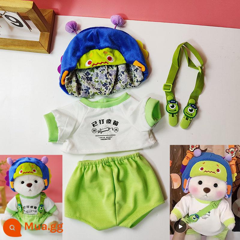 Kích thước trung bình gấu Lena quần áo gấu búp bê sang trọng quần áo búp bê 30cm gấu bông màu hồng sang trọng áo liền quần nữ - bộ búp bê xanh