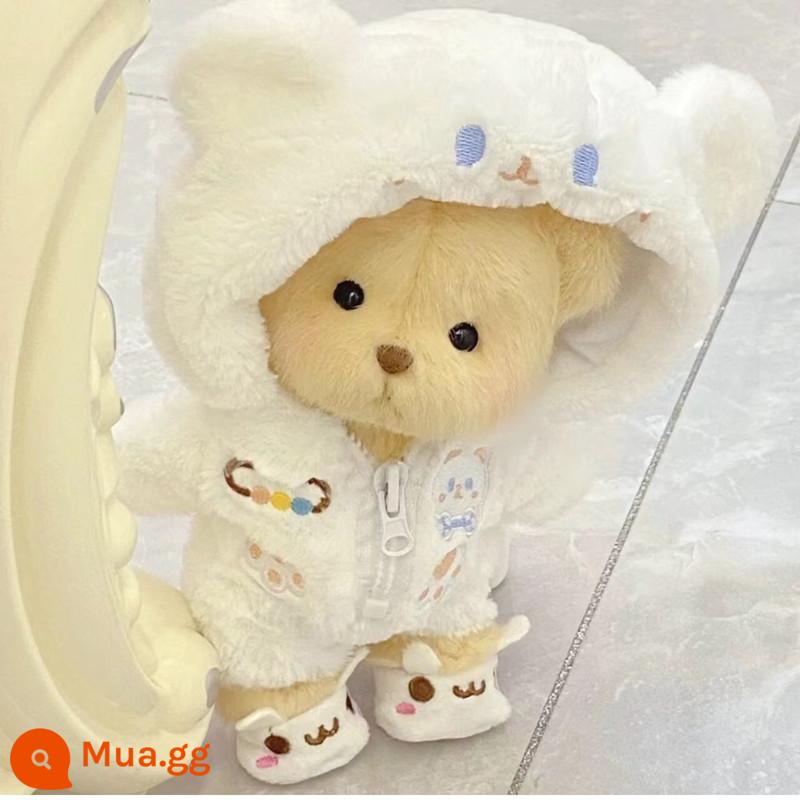 Kích thước trung bình gấu Lena quần áo gấu búp bê sang trọng quần áo búp bê 30cm gấu bông màu hồng sang trọng áo liền quần nữ - Bộ đồ ba mảnh màu trắng sữa nổi tiếng trên Internet