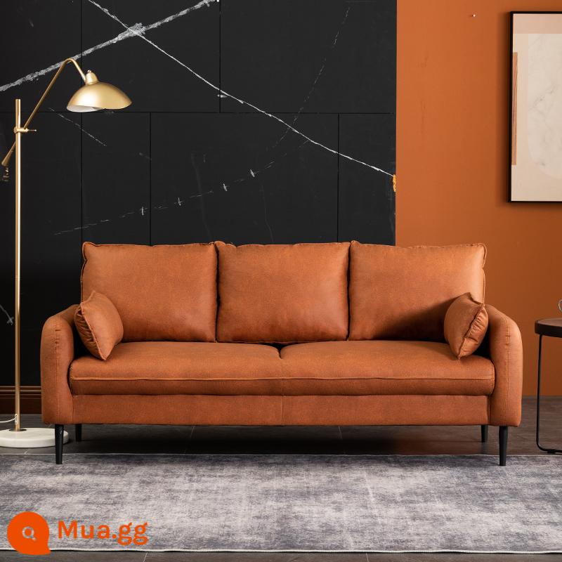 Bắc Âu căn hộ nhỏ công nghệ vải sofa nhỏ đôi ba người phòng khách ánh sáng sang trọng đơn giản giặt miễn phí cửa hàng quần áo căn hộ internet người nổi tiếng - Vải công nghệ Orange-6 (tặng kèm gối)