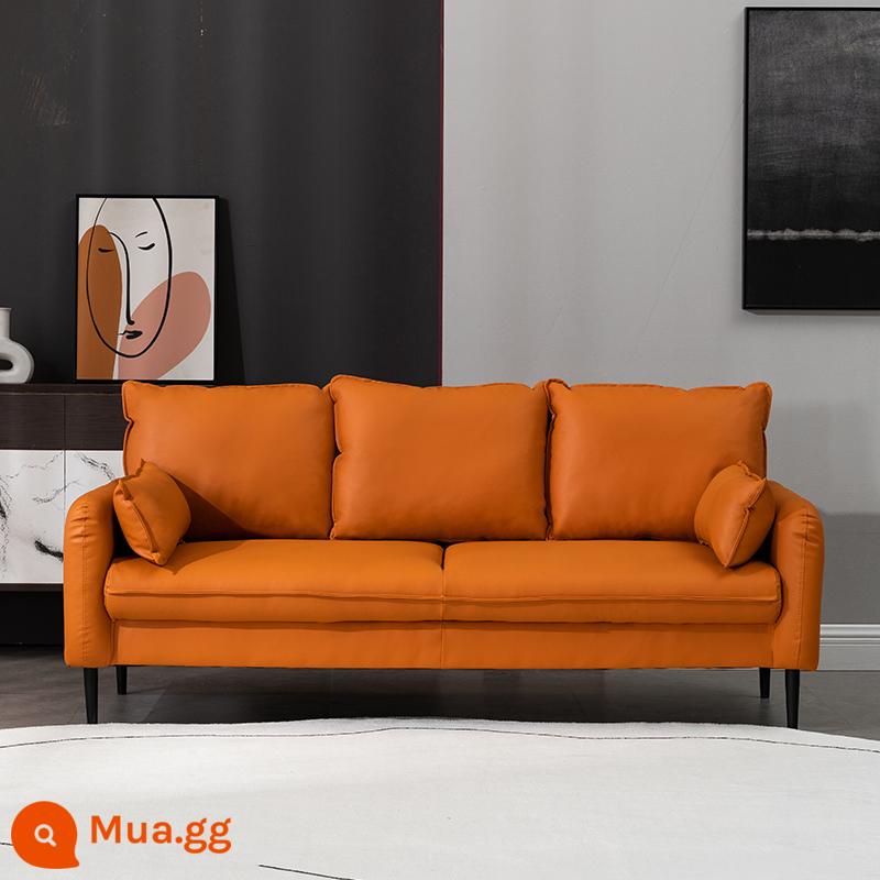 Bắc Âu căn hộ nhỏ công nghệ vải sofa nhỏ đôi ba người phòng khách ánh sáng sang trọng đơn giản giặt miễn phí cửa hàng quần áo căn hộ internet người nổi tiếng - Da cam 553-22PU (có gối)