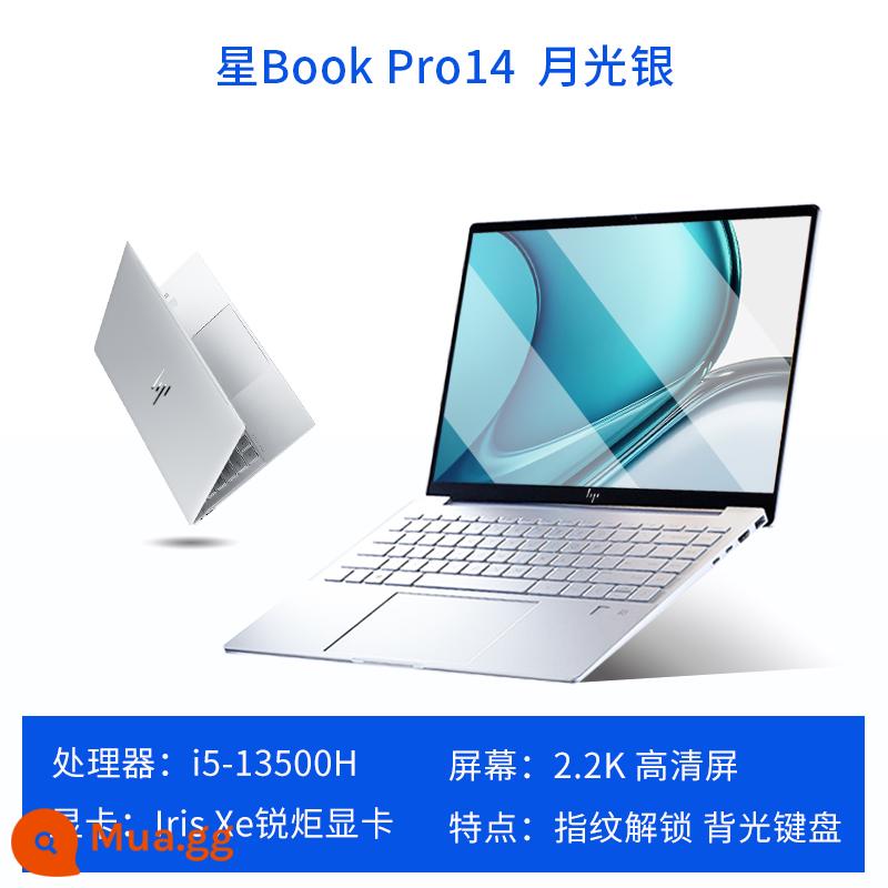 [Phong cách bùng nổ] HP HP Star 14Pro Core i5/i7 màn hình 2.8K thế hệ thứ 12 mỏng di động nữ sinh viên văn phòng kinh doanh thiết kế máy tính xách tay trang web chính thức của cửa hàng flagship đích thực - Phiên bản nhanh Moonlight Silver 14 inch: i5-13500H + màn hình tích hợp hiệu suất cao + màn hình 2.2K